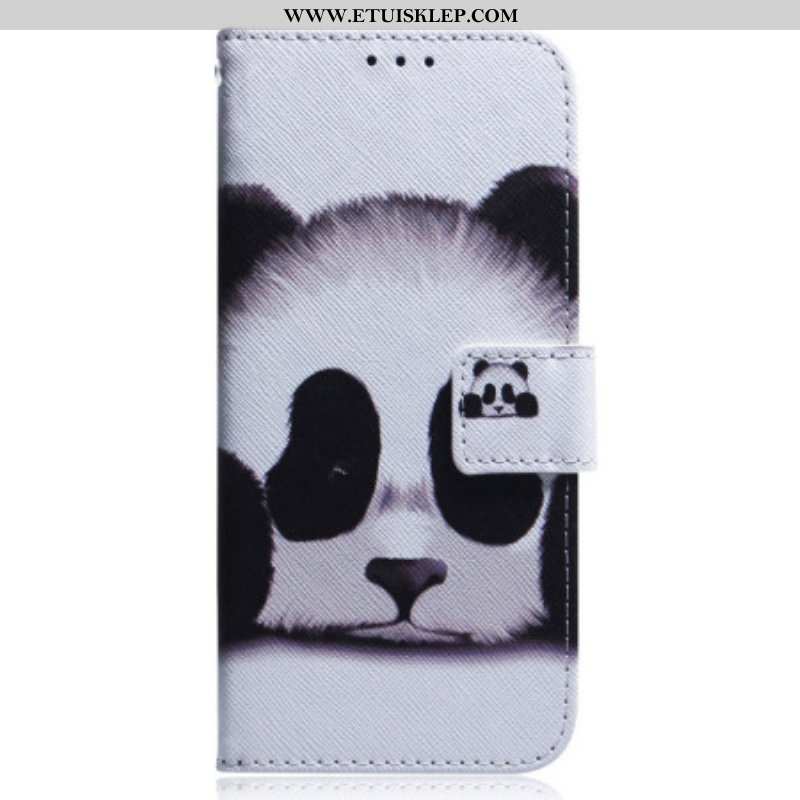 Etui Folio do Poco X5 5G z Łańcuch Paskowata Panda